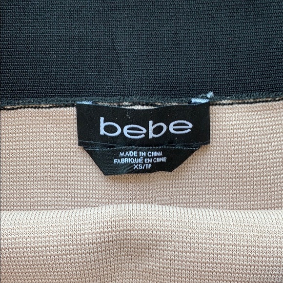 Bebe Black & Beige Striped Bandage Skirt - Picture 2 of 3